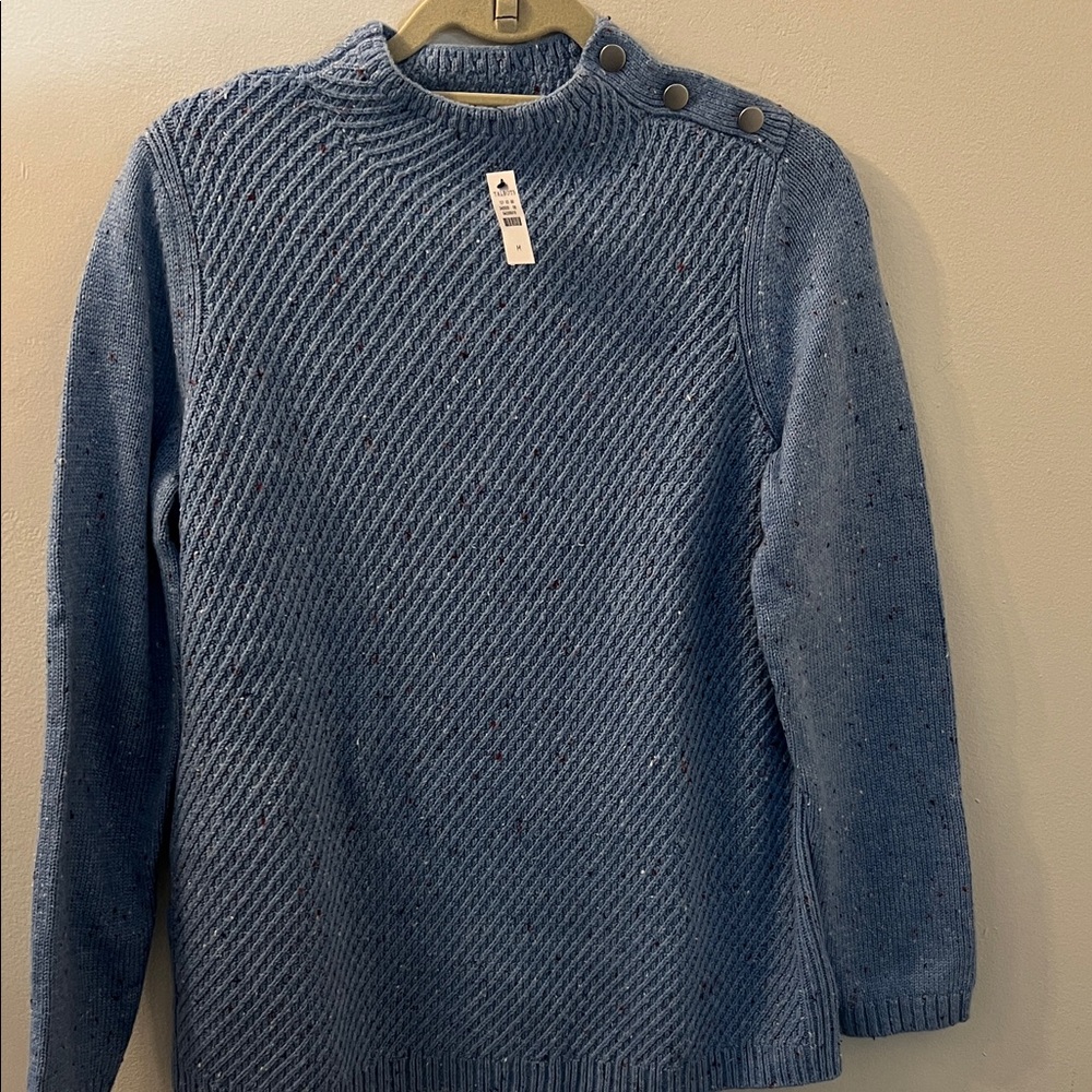 Talbots Light Blue Speckled Knit Sweater